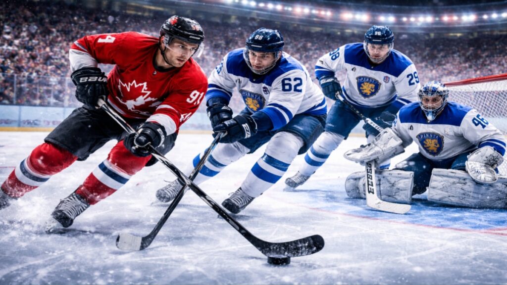 Canada vs Finland semifinal 2026 hockey action