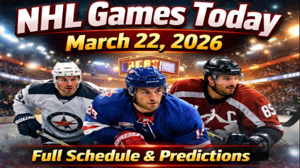 NHL game today Marc 22,2026
